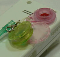 メール便220円発送/　Jelly Lens ジェリーレンズ ハート型フレーム/グリーンフィルター おもしろレンズ　携帯電話ストラップ