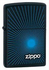 メール便発送 ZIPPO ブラックマット・スターバーストブルー Starburst Blue - 24150 ジッポー ライター