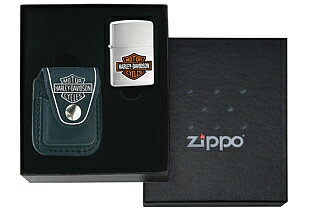 ZIPPO ギフトセット ハーレーダビッドソン本革ライターポーチ /ブラック/Harley Davidson Lighter Pouch - with loop…