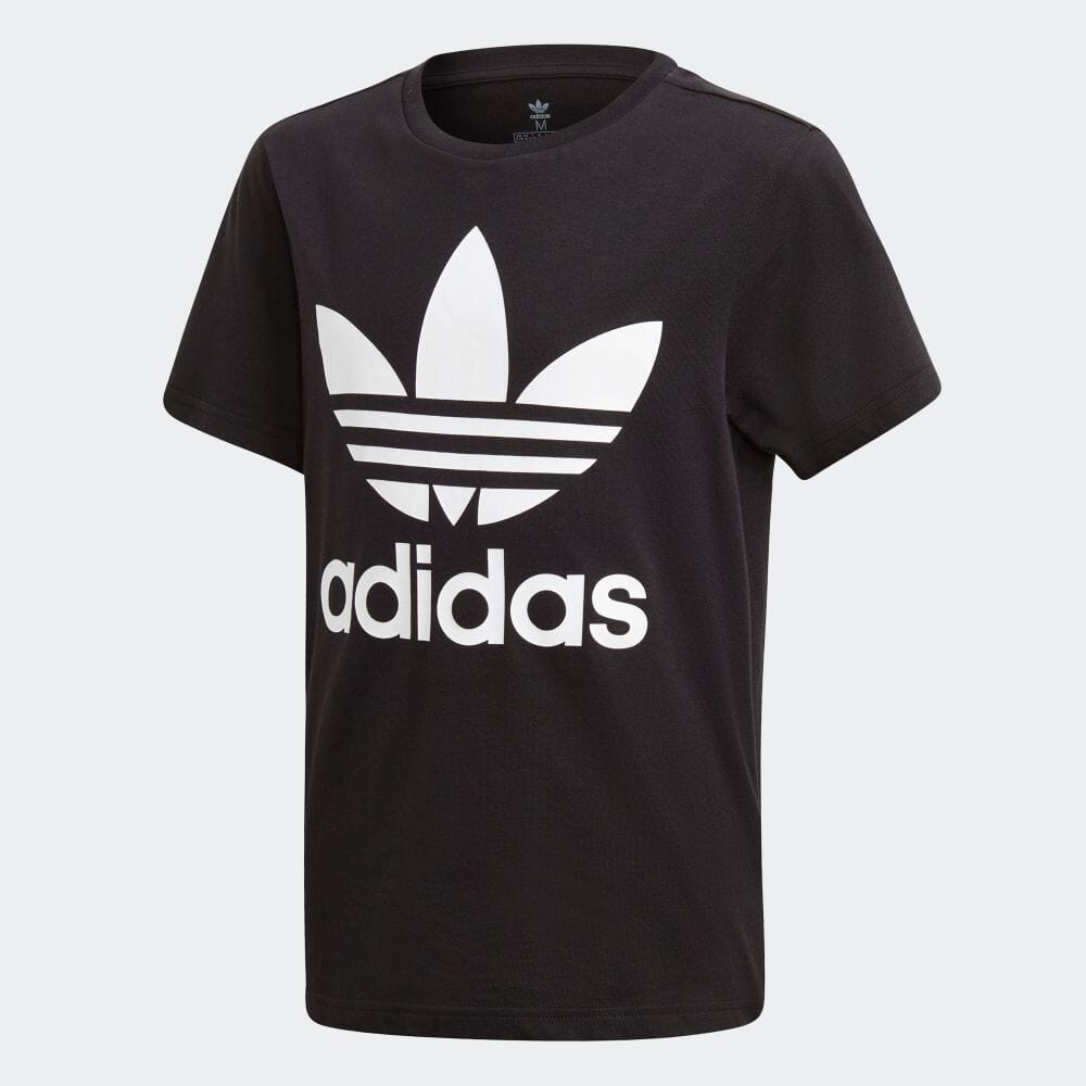【公式】アディダス adidas 子供用トレフォイルTシャツ [Trefoil Tee] オリジナルス キッズ ウェア トップス Tシャツ 黒 ブラック DV2905 半袖
