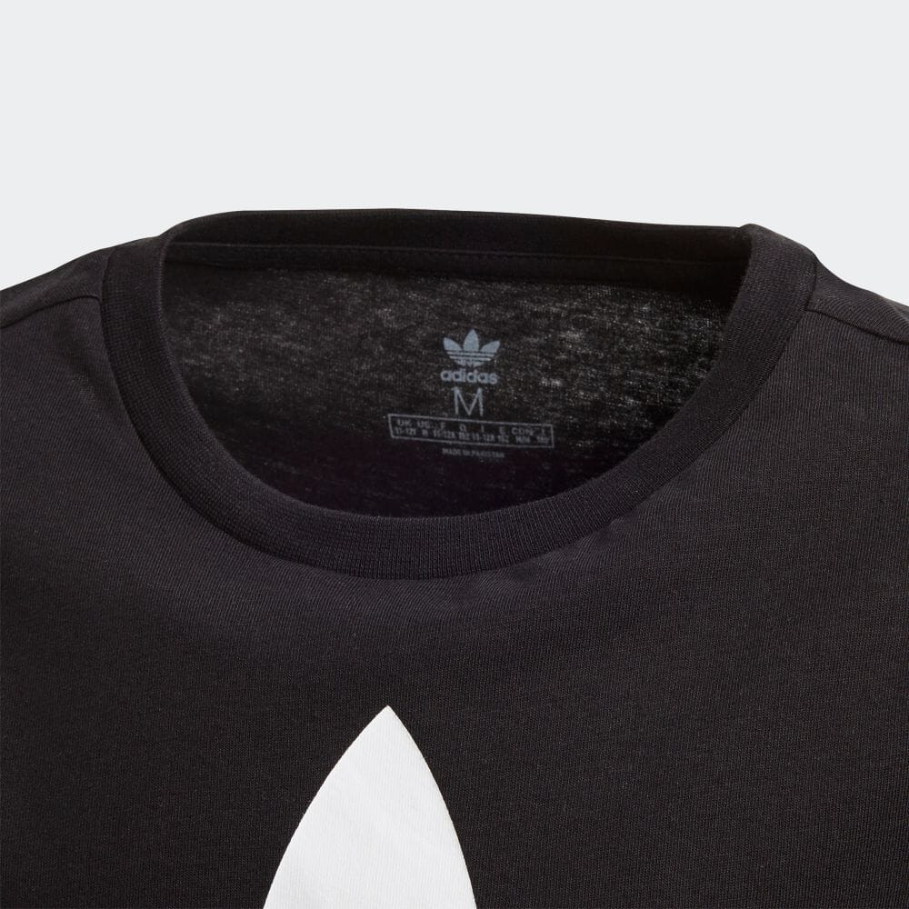【公式】アディダス adidas 子供用トレフォイルTシャツ [Trefoil Tee] オリジナルス キッズ ウェア トップス Tシャツ 黒 ブラック DV2905 半袖