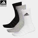   AfB X adidas ԕi WEg[jO NbV N[ \bNX 3g [Cushioned Crew Socks 3 Pairs] Y fB[X ANZT[ \bNXEC N[\bNX O[ DZ9355