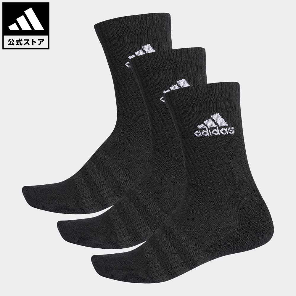   AfB X adidas ԕi WEg[jO NbV N[ \bNX 3g [Cushioned Crew Socks 3 Pairs] Y fB[X ANZT[ \bNXEC N[\bNX  ubN DZ9357