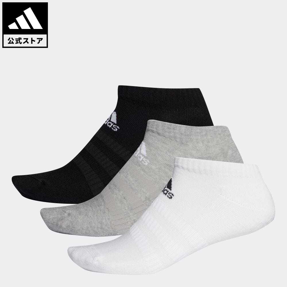 【公式】アディダス adidas 返品可 ジム・トレーニング クッション ローカット ソックス 3足組み [Cushioned Low-Cut Socks 3 Pairs] メンズ レディース アクセサリー ソックス・靴下 シューズインソックス グレー DZ9383