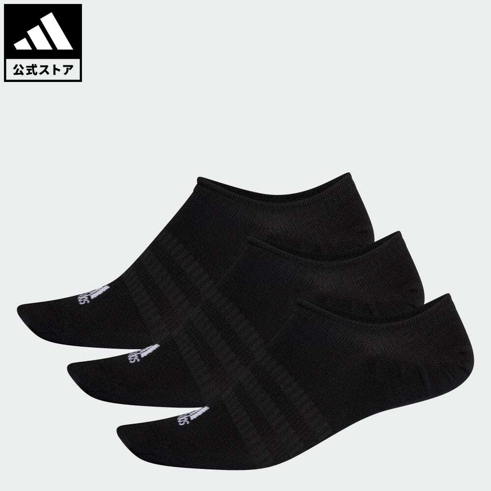 【公式】アディダス adidas 返品可 ジム・トレーニング ノーショー ソックス 3足組み [No-Show Socks 3 Pairs] レディース メンズ アクセサリー ソックス シューズインソックス 黒 ブラック DZ9416