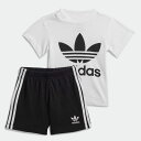 【公式】アディダス adidas 返品可 子供用トレフォイル ショーツ Tシャツ セット [Trefoil Shorts Tee Set] オリジナルス キッズ／子供用 ウェア・服 その他ウェア 白 ホワイト FI8318 p0420 2