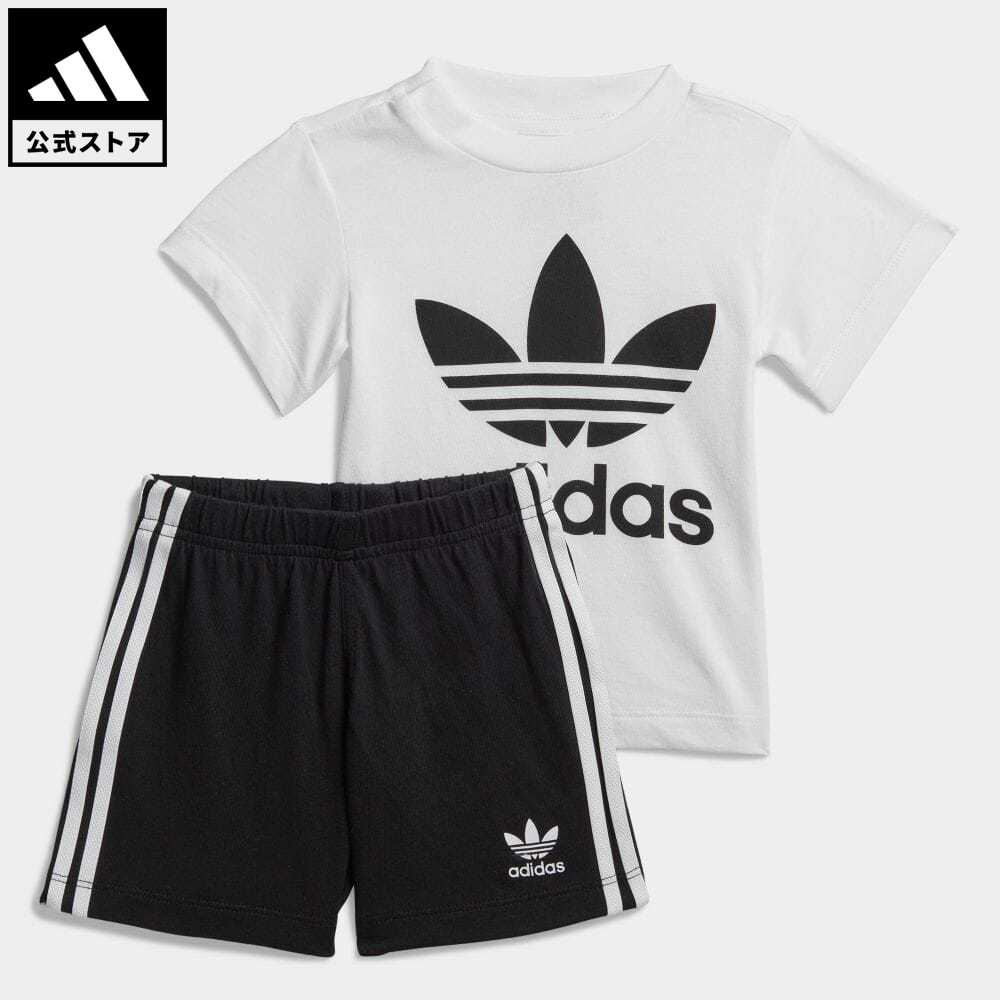 【公式】アディダス adidas 返品可 子供用トレフォイル ショーツ Tシャツ セット [Trefoil Shorts Tee ..