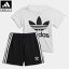 【公式】アディダス adidas 返品可 子供用トレフォイル ショーツ Tシャツ セット [Trefoil Shorts Tee Set] オリジナルス キッズ／子供用 ウェア・服 その他ウェア 白 ホワイト FI8318