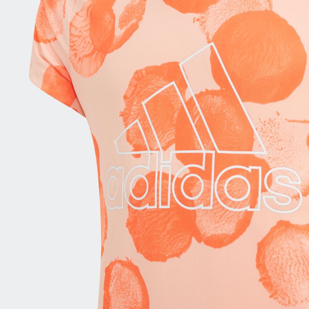 【公式】アディダス adidas ジム・トレーニング 子供用ブランデッド Tシャツ [Branded Tee] キッズ ウェア トップス Tシャツ ピンク FJ3447 半袖