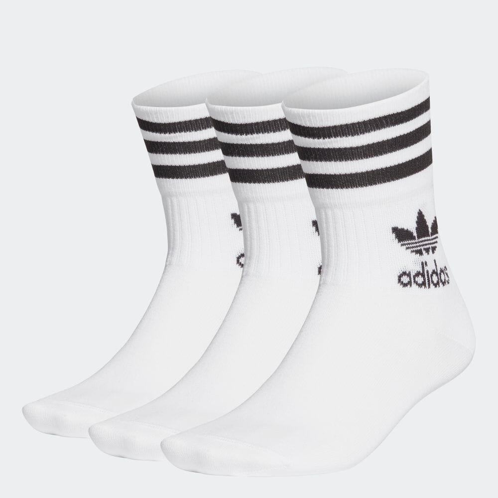 公式 アディダス Adidas 返品可 ミッドカット クルーソックス 3足組 オリジナルス レディース メンズ アクセサリー ソックス 靴下 クルーソックス 白 ホワイト Gd3575