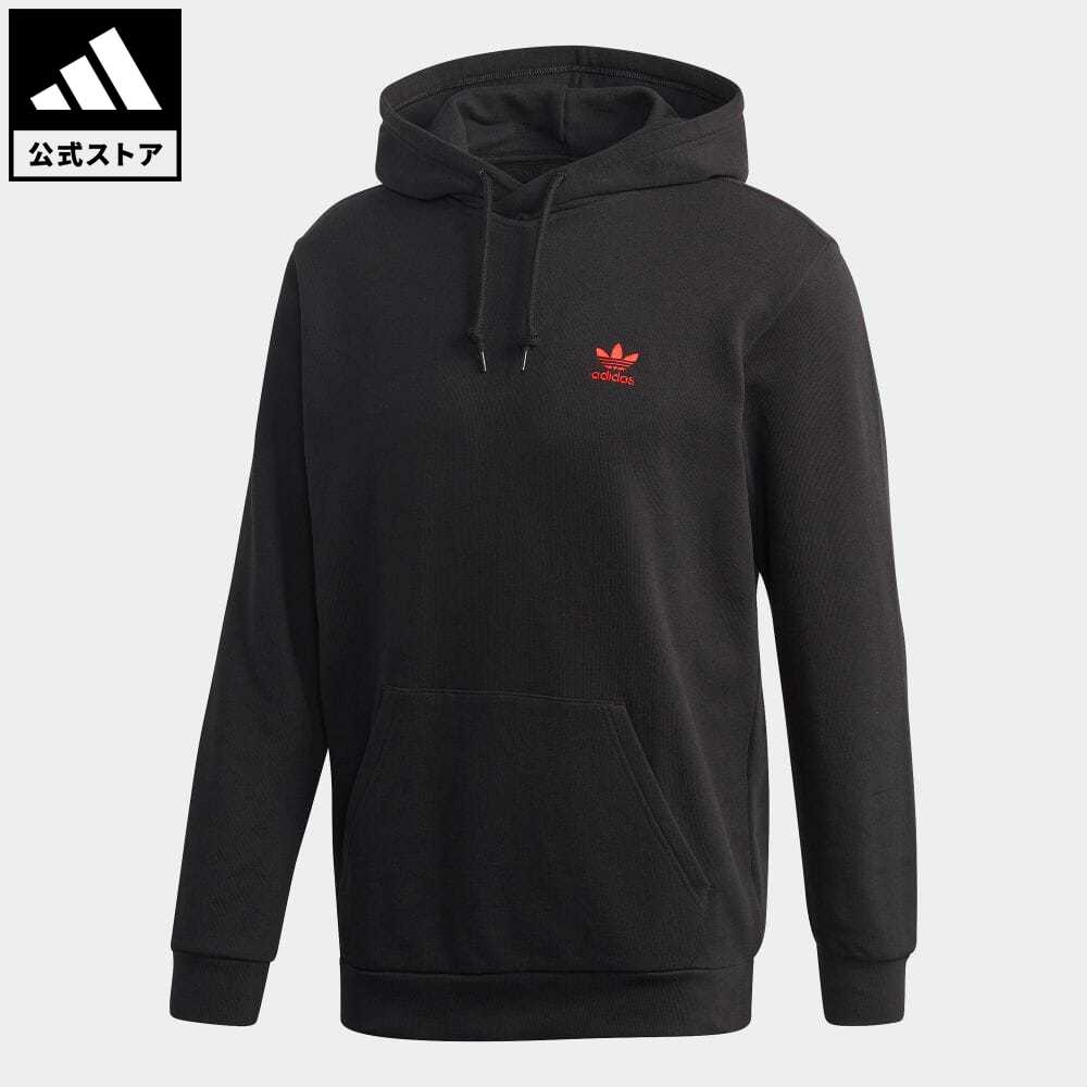 【公式】アディダス adidas 返品可 トレフォイル エッセンシャルズ パーカー オリジナルス レディース メンズ ウェア・服 トップス パーカー(フーディー) スウェット（トレーナー） 黒 ブラック GD2570 トレーナー
