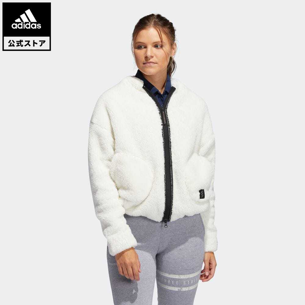 【公式】アディダス adidas ゴルフ ADICROSS ボアフリース 長袖フルジップジャケット 【ゴルフ】/ Adicross Jacket レディース ウェア アウター ジャケット 白 ホワイト GM1475 p1023