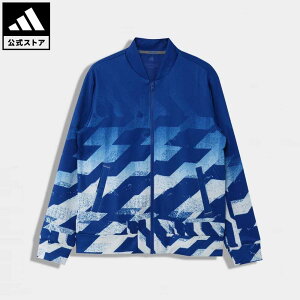 【公式】アディダス adidas 返品可 ゴルフ ジオメトリックプリント 長袖フルジップライニングスウェット / Jersey Jacket メンズ ウェア・服 アウター ジャケット 青 ブルー FS6916 notp