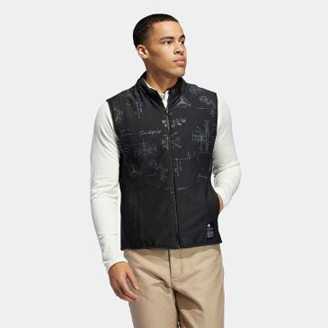 【公式】アディダス adidas 返品可 ゴルフ ヒストリカルパターン 中わたフルジップベスト / Padded Vest メンズ ウェア・服 アウター ジャケット 黒 ブラック GH7354 notp