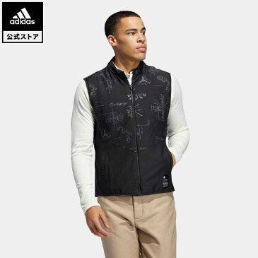 【公式】アディダス adidas 返品可 ゴルフ ヒストリカルパターン 中わたフルジップベスト / Padded Vest メンズ ウェア・服 アウター ジャケット 黒 ブラック GH7354 notp