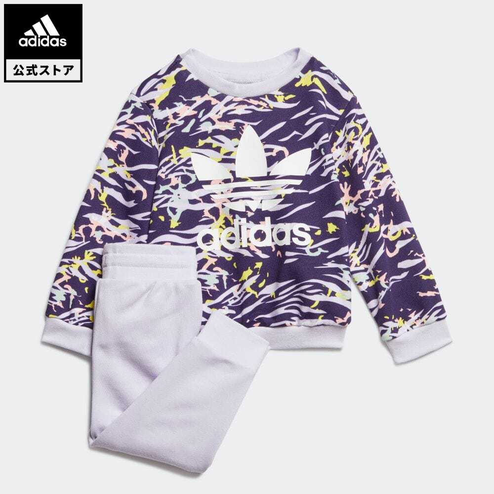 【公式】アディダス adidas クルーセット オリジナルス キッズ ウェア セットアップ ジャージ 白 ホワイト GD2860 上下 coupon対象0429
