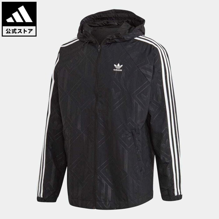 【公式】アディダス adidas 返品可 モノグラム ウインドブレーカー オリジナルス メンズ ウェア・服 アウター ウインドブレーカー 黒 ブラック GD5844