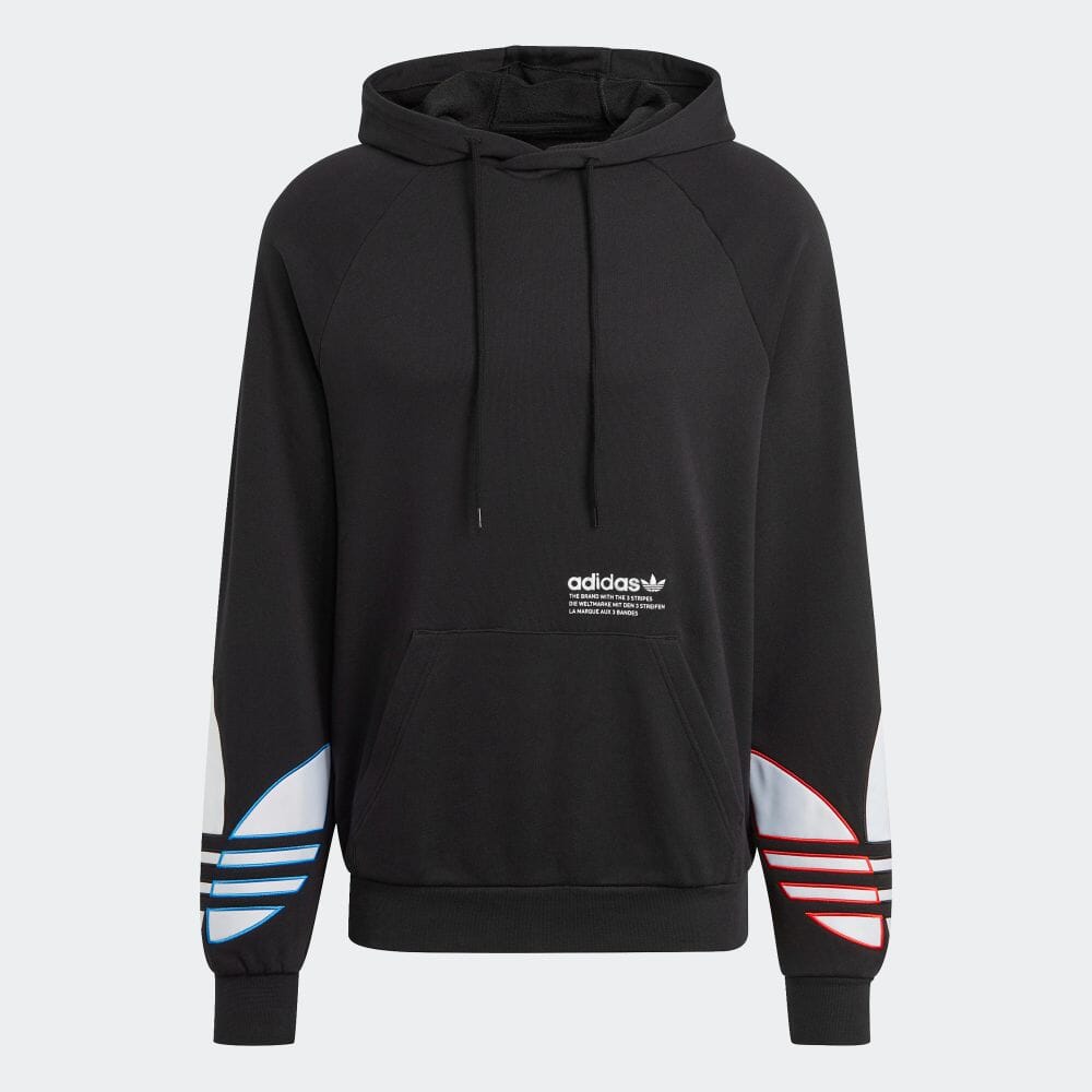 【公式】アディダス adidas 返品可 アディカラー トリコロール トレフォイルパーカー オリジナルス メンズ ウェア・服 トップス パーカー(フーディー) スウェット（トレーナー） 黒 ブラック GN3570 トレーナー