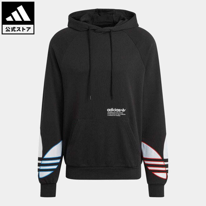 【公式】アディダス adidas 返品可 アディカラー トリコロール トレフォイルパーカー オリジナルス メンズ ウェア・服 トップス パーカー(フーディー) スウェット（トレーナー） 黒 ブラック GN3570 トレーナー