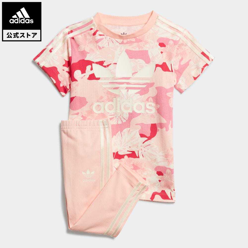 【公式】アディダス adidas Tシャツワンピースセット オリジナルス キッズ ウェア セットアップ ベージュ GD2890 上下