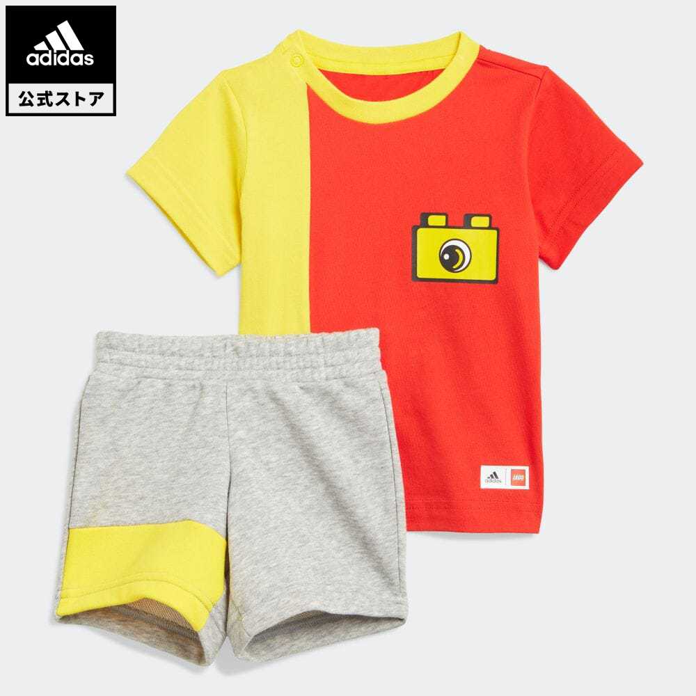 【公式】アディダス adidas 返品可 ジム・トレーニング LEGO DUPLO セットアップ / LEGO DUPLO Set キッズ ウェア セットアップ 赤 レッド GN6700 上下
