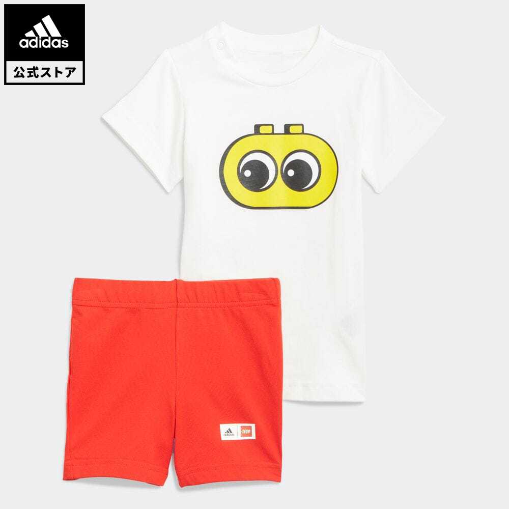 【公式】アディダス adidas 返品可 ジム・トレーニング LEGO DUPLO セットアップ / LEGO DUPLO Set キッズ ウェア セットアップ 白 ホワイト GN6701 上下