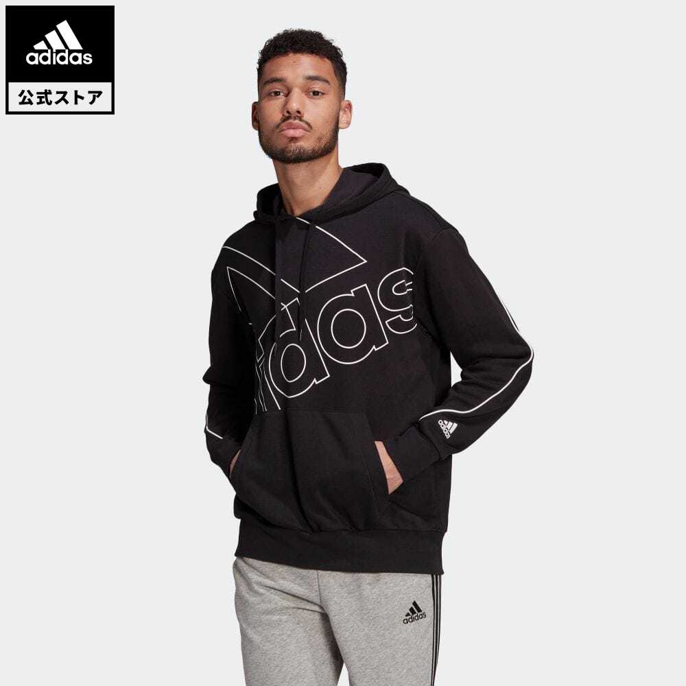 【公式】アディダス adidas ジャイアントロゴパーカー（ジェンダーニュートラル）/ Giant Logo Hoodie (Gender Neutral) レディース メンズ ウェア トップス パーカー(フーディー) スウェット（トレーナー） 黒 ブラック GK9369 coupon対象0429