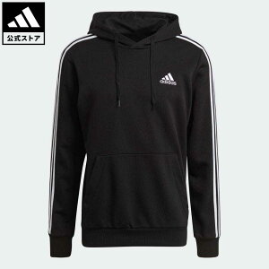 【公式】アディダス adidas 返品可 エッセンシャルズ 3ストライプス パーカー / Essentials 3-Stripes Hoodie スポーツウェア メンズ ウェア・服 トップス パーカー(フーディー) スウェット（トレーナー） 黒 ブラック GK9062 トレーナー