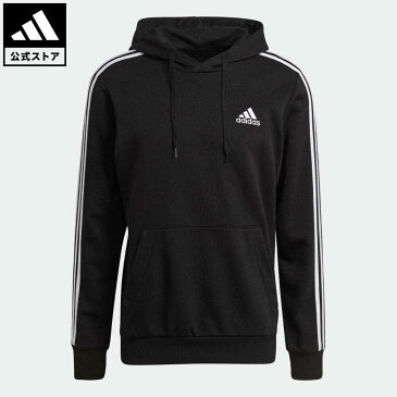 【公式】アディダス adidas 返品可 エッセンシャルズ 3ストライプス パーカー / Essentials 3-Stripes Hoodie スポーツウェア メンズ ウェア・服 トップス パーカー(フーディー) スウェット（トレーナー） 黒 ブラック GK9062 トレーナー