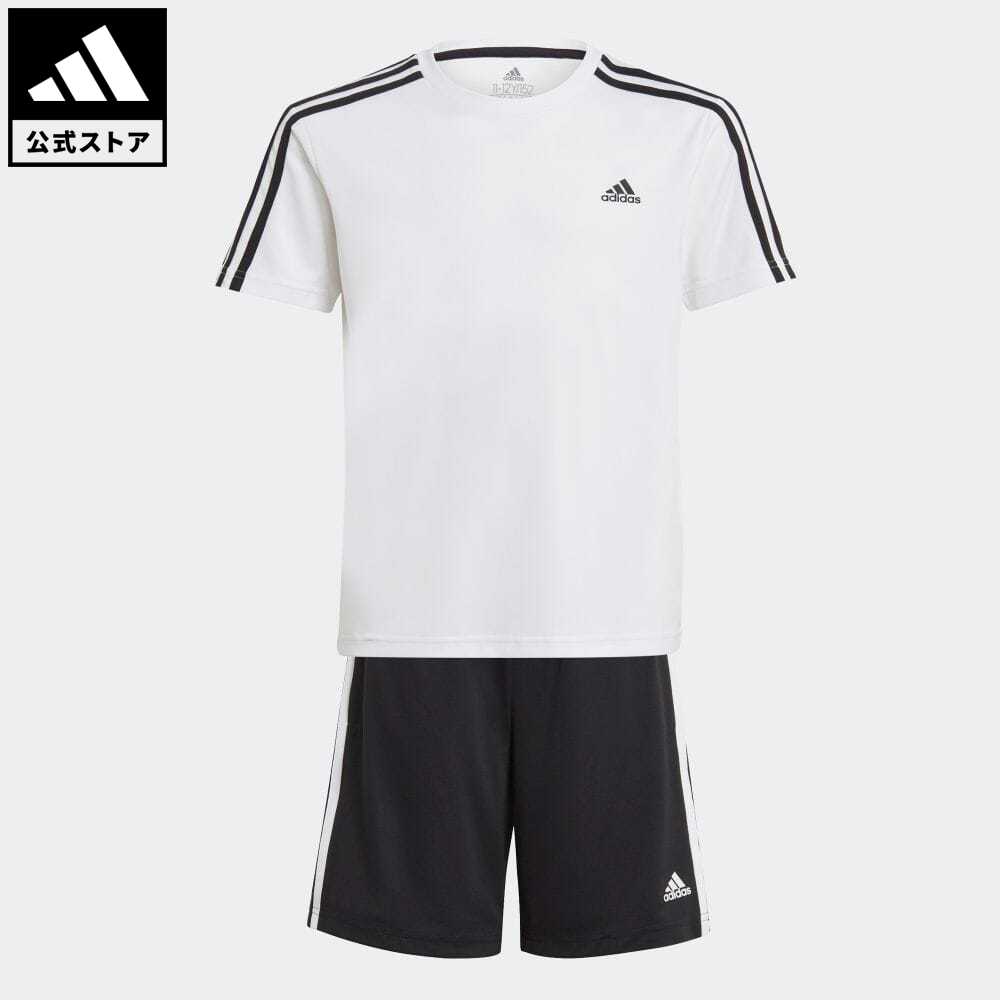 【20%OFFクーポン対象 08/19 10:00〜08/23 09:59】【公式】アディダス adidas 返品可 ジム・トレーニング アディダス デザインド トゥ ムーブ 半袖Tシャツ&ショーツセット / adidas Designed 2 Move Tee and Shorts Set キッズ／子供用 ウェア・服 セットアップ 白 ホワイト