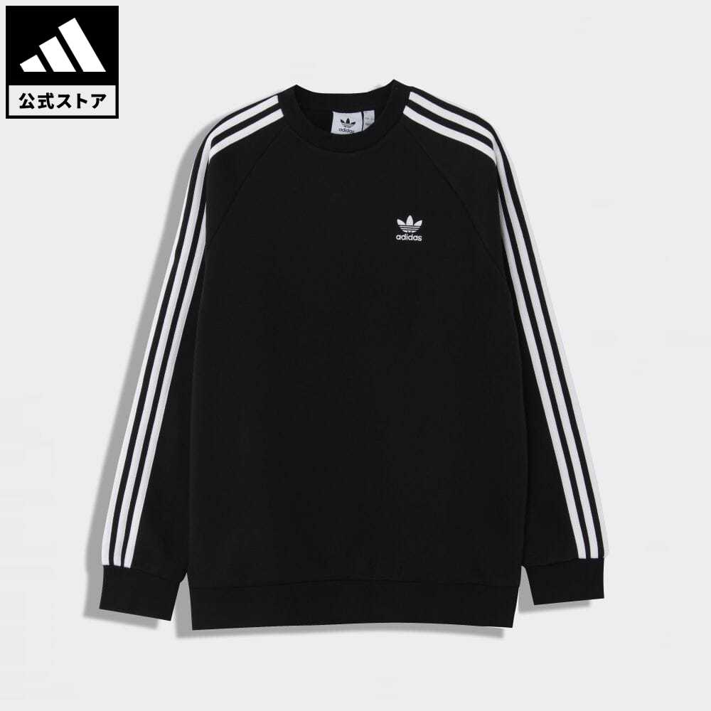 【公式】アディダス adidas 返品可 アディカラー クラシックス 3ストライプ クルースウェット オリジナルス メンズ レディース ウェア・服 トップス スウェット（トレーナー） 黒 ブラック GN3487 nm_otd