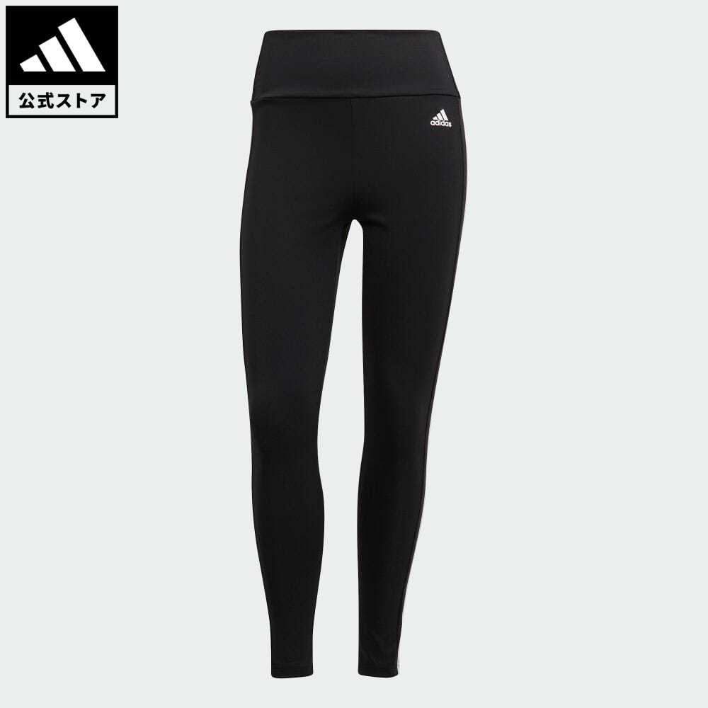 【公式】アディダス adidas 返品可 ジム・トレーニング デザインド トゥ ムーブ ハイライズ 3ストライプス 7/8スポーツタイツ レディース ウェア・服 ボトムス タイツ・レギンス 黒 ブラック GL4040 フィットネスウェア スポーツウェア レギンス