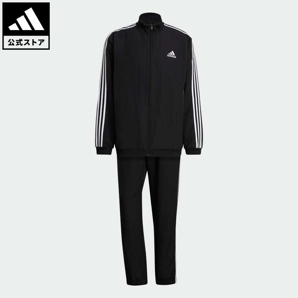 アディダス 【45%OFF 6/4-6/11】【公式】アディダス adidas 返品可 AEROREADY エッセンシャルズ レギュラーフィット 3ストライプス トラックスーツ / AEROREADY Essentials Regular-Fit 3-Stripes Track Suit スポーツウェア メンズ ウェア・服 セットアップ ジャージ 黒 ブラック GK995