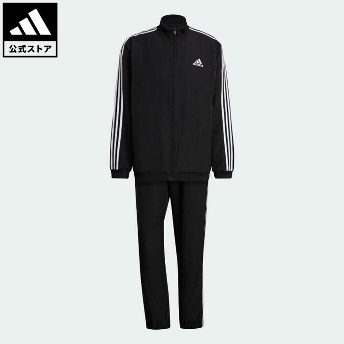 【公式】アディダス adidas 返品可 AEROREADY エッセンシャルズ レギュラーフィット 3ストライプス トラックスーツ / AEROREADY Essentials Regular-Fit 3-Stripes Track Suit メンズ ウェア・服 セットアップ ジャージ 黒 ブラック GK9950 上下