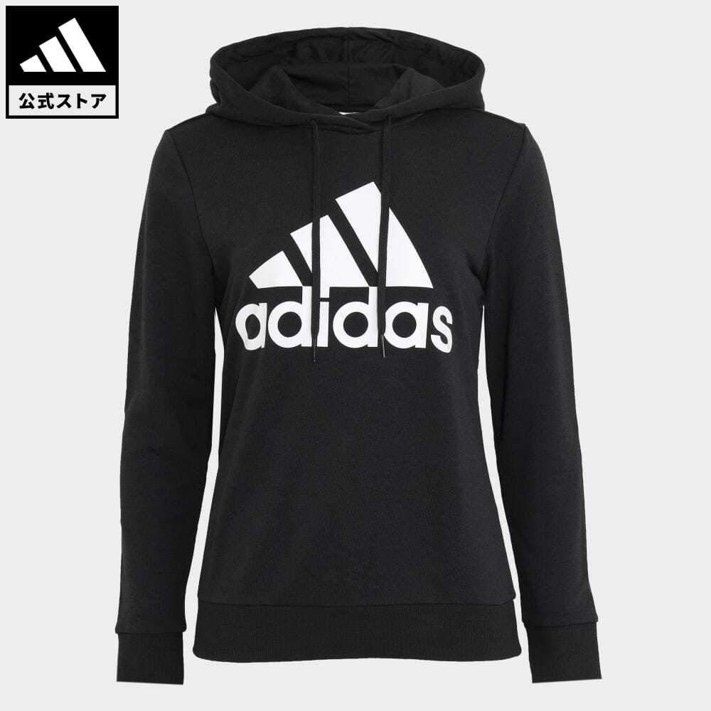 【公式】アディダス adidas 返品可 エッセンシャルズ リラックスド ロゴパーカー レディース ウェア 服 トップス パーカー(フーディー) スウェット（トレーナー） 黒 ブラック GM5514 トレーナー