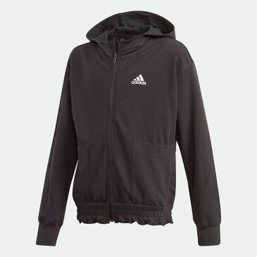 【公式】アディダス adidas 返品可 ジム・トレーニング ダンス フルジップ パーカー / Dance Full-Zip Hoodie キッズ ウェア・服 トップス パーカー(フーディー) ジャージ 黒 ブラック GM7009 トレーナー