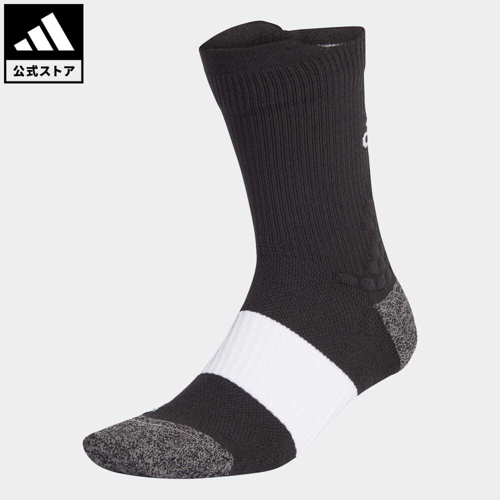 【公式】アディダス adidas 返品可 ジム・トレーニング ランニング ウルトラライト クルー パフォーマンスソックス / Running Ultralight Crew Performance Socks レディース メンズ アクセサリー ソックス・靴下 アンクルソックス 黒 ブラック GJ8309