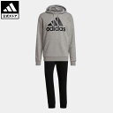 【公式】アディダス adidas 返品可 M ESS BL スウェットパーカースーツ メンズ ウェア セットアップ ジャージ グレー GK9653 上下 eoss21ss