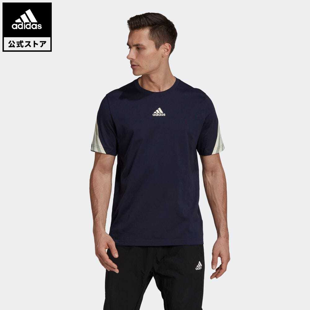 【公式】アディダス adidas 返品可 アディダス スポーツウェア 3ストライプス テープTシャツ / adidas Sportswear 3-Stripes Tape Tee アスレティクス メンズ ウェア・服 トップス Tシャツ 青 ブルー GP4119 半袖