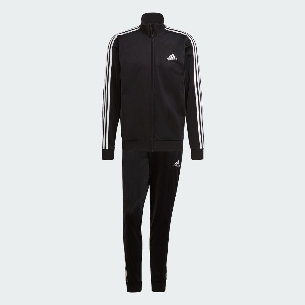 【公式】アディダス adidas 返品可 PRIMEGREEN エッセンシャルズ 3ストライプス トラックスーツ / Primegreen Essentials 3-Stripes Track Suit スポーツウェア メンズ ウェア・服 セットアップ ジャージ 黒 ブラック GK9651 上下