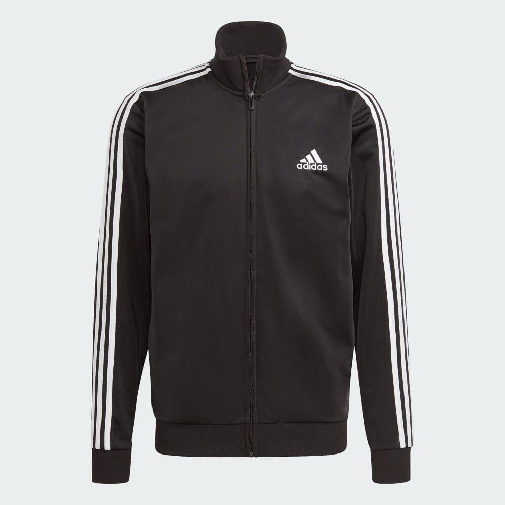 【公式】アディダス adidas 返品可 PRIMEGREEN エッセンシャルズ 3ストライプス トラックスーツ / Primegreen Essentials 3-Stripes Track Suit スポーツウェア メンズ ウェア・服 セットアップ ジャージ 黒 ブラック GK9651 上下