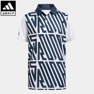 【公式】アディダス adidas 返品可 ゴルフ BOYS PRIMEGREEN ワードプリント 半袖シャツ / Printed Polo Shirt キッズ ウェア・服 トップス ポロシャツ 青 ブルー GM4112 notp