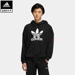 【公式】アディダス adidas 返品可 バレンタインデー パーカー オリジナルス メンズ ウェア・服 トップス パーカー(フーディー) スウェット（トレーナー） 黒 ブラック HA3654 トレーナー