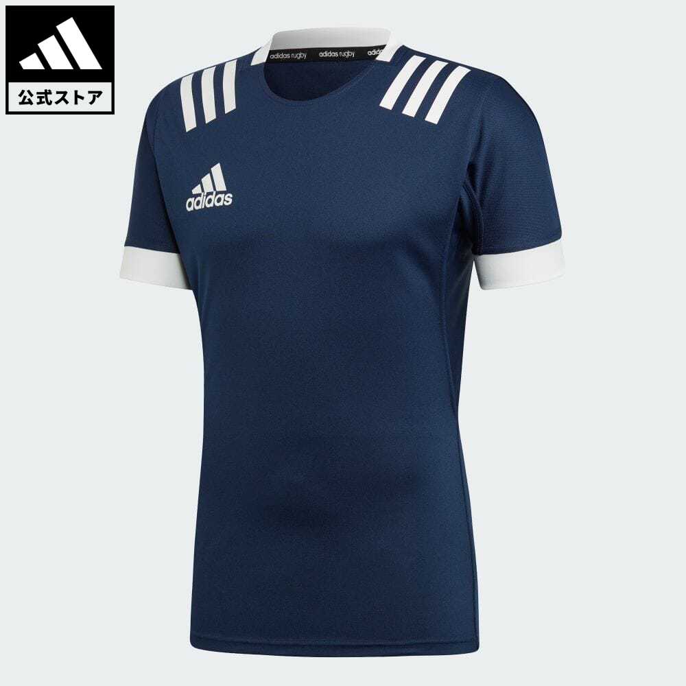 【公式】アディダス adidas 返品可 ラグビー スリーストライプス ジャージー [3-Stripes Jersey] メンズ ウェア・服 トップス ユニフォーム 青 ブルー DY8507