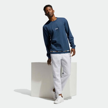 【公式】アディダス adidas 返品可 リニア リピート 長袖Tシャツ オリジナルス メンズ ウェア・服 トップス Tシャツ 青 ブルー GN3881 ロンt