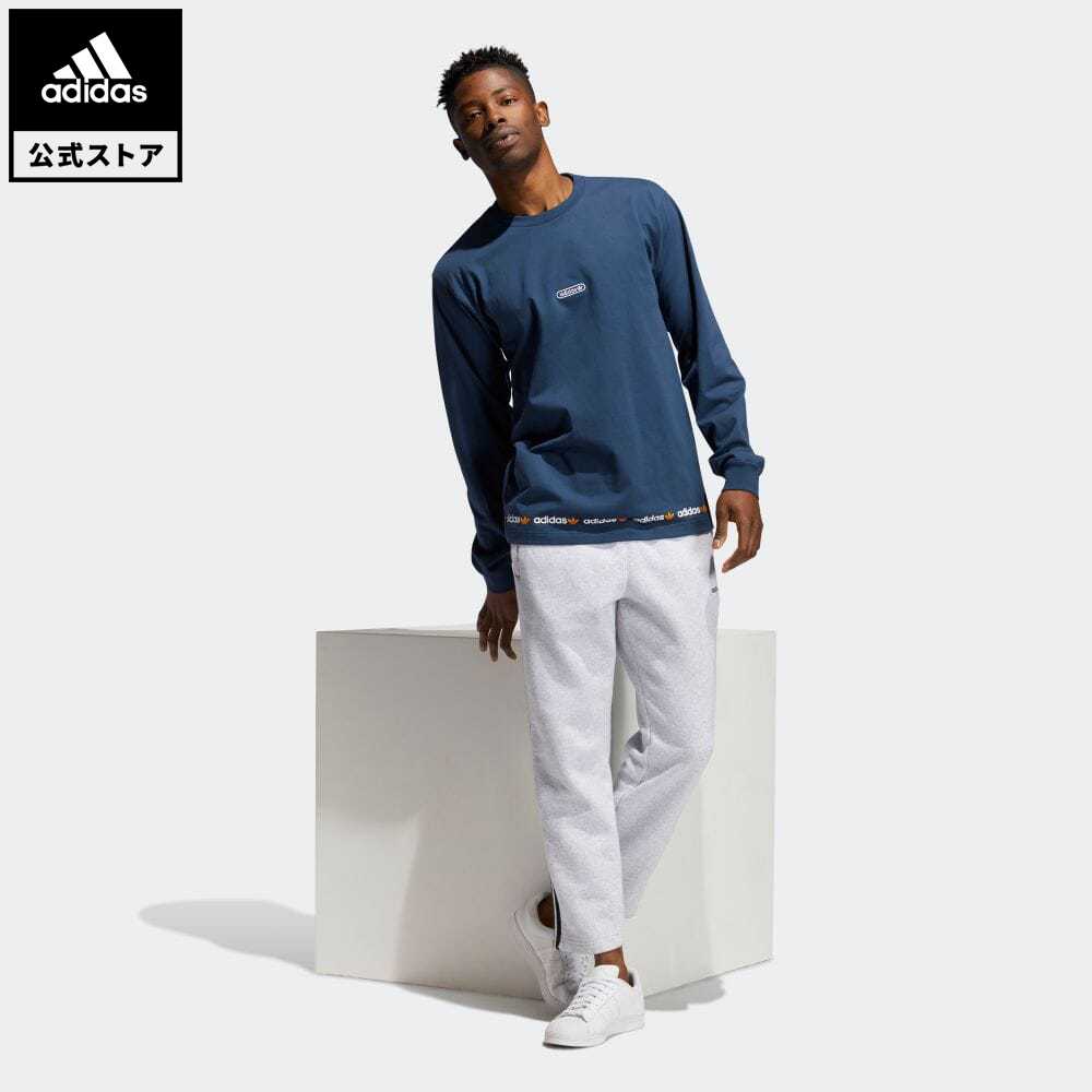 【公式】アディダス adidas 返品可 リニア リピート 長袖Tシャツ オリジナルス メンズ ウェア・服 トップス Tシャツ 青 ブルー GN3881 ロンt