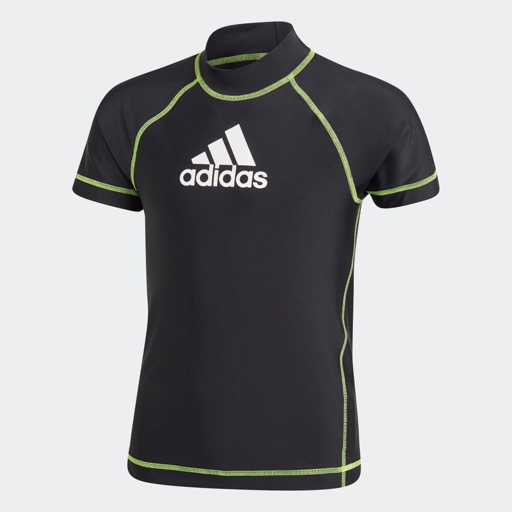 【公式】アディダス adidas 返品可 水泳 半袖 ラッシュガード / Long Sleeve Rash Guard キッズ ウェア 水着 ラッシュガード 黒 ブラック GH7110 coupon対象0429