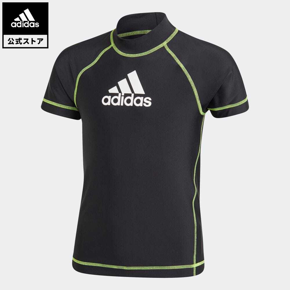 【公式】アディダス adidas 返品可 水泳 半袖 ラッシュガード / Long Sleeve Rash Guard キッズ ウェア 水着 ラッシュガード 黒 ブラック GH7110 coupon対象0429
