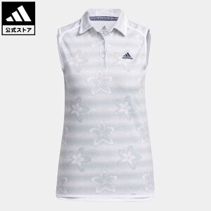 【公式】アディダス adidas 返品可 ゴルフ フラワープリント ノースリーブシャツ / Sleeveless Polo Shirt レディース ウェア・服 トップス ポロシャツ シルバー GM0860 notp