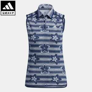 【公式】アディダス adidas 返品可 ゴルフ フラワープリント ノースリーブシャツ / Sleeveless Polo Shirt レディース ウェア・服 トップス ポロシャツ 青 ブルー GM0861 notp